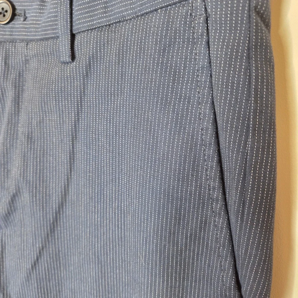 Banana Republic Slim Fit Chinos‎ Navy Blue Micro Stripe Pants Mens 30x30 Stretch